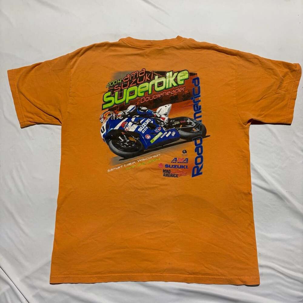 Vintage 2004 AMA Suzuki Superbike Road America Motorcycle T-Shirt